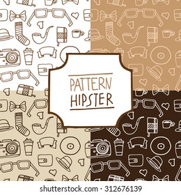 Hipster pattern num. 1, set with four color options