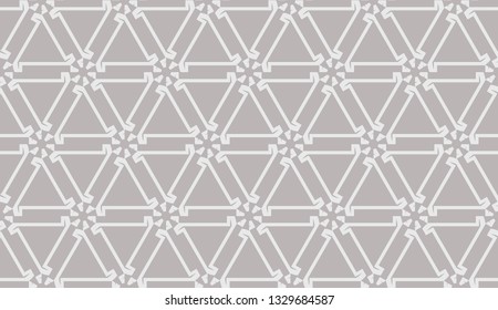 Hipster pattern with polygonal elements. Triangles style. Vector illustration. Light grey, brown color. Background for your business project. Advert, template screen. Seamless.