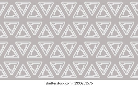 Hipster pattern with polygonal elements. Triangles style. Vector illustration. Light grey, brown color. Background for your business project. Advert, template screen. Seamless.
