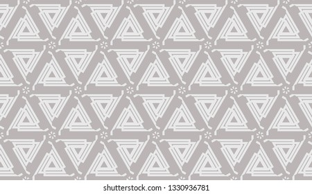 Hipster pattern with polygonal elements. Triangles style. Vector illustration. Light grey, brown color. Background for your business project. Advert, template screen. Seamless.