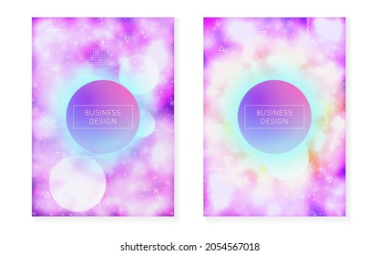 Hipster Pattern. Violet Soft Fluid. Simple Flyer. Memphis Dots. Light Vector. Holographic Shape. Space Business Backdrop. Gradient Texture. Purple Hipster Pattern