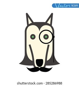 Hipster pet icon set. vector illustrations.