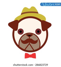  Hipster pet icon set. vector illustrations.