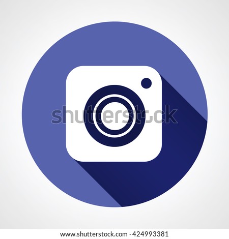 Hipster photo camera icon with long shadow inspired by instagram new logo 2016. Vector illustration icon design for your instagram new icon botton.