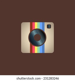  Hipster photo or camera icon on a white background