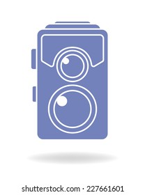 Hipster photo camera icon. Retro, old photo camera.