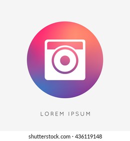 Hipster photo camera icon. Vector illustration.