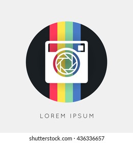 Hipster photo camera icon. Vector illustration.