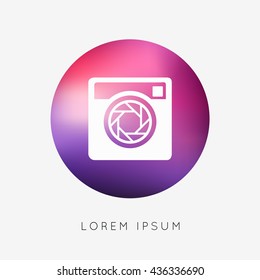 Hipster photo camera icon. Vector illustration.