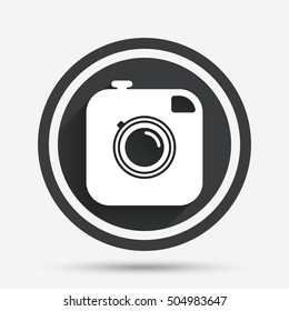 Hipster photo camera sign icon. Retro camera.