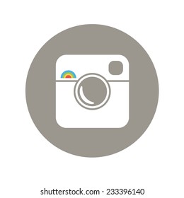 Hipster Photo Icon with Rainbow Sign
