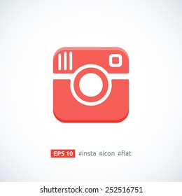 Hipster photo icon. Retro camera logo isolated. Vector illustration.
