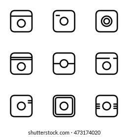 Hipster Photo Icons Set. Camera Icons. Photo Camera Pictogram. Social Media Icon. Aka Instagram Icons. Aka Instagram Sign. Aka Abstract Instagram Icon. Vector Illustration.