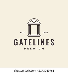 Hipster Pillar Gate Logo Design Vector Graphic Symbol Icon Illustration Creative Idea