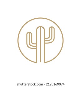 diseño del logo de cactus del desierto de plantas hipster, símbolo gráfico vectorial, ilustración del icono creativa idea