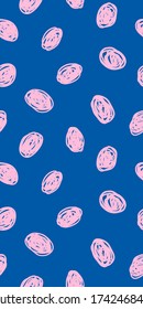 Hipster polka dot pattern. Bunter abstrakter Hintergrund mit skizzenhaften Kreisen. Vector handgezeichnete Abbildung.