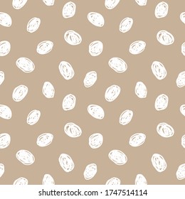 Hipster polka dot pattern. Monochrome abstract background with scribble circles. Vector hand drawn illustration.