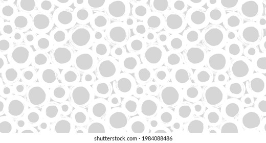 Hipster polka dot seamless pattern. Black and white abstract background with hand drawn bubbles.