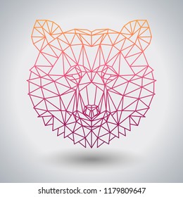 Hipster polygonal animal bear. Triangle animal