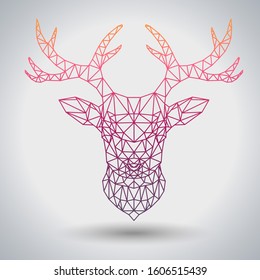 Hipster polygonal animal deer. Triangle animal