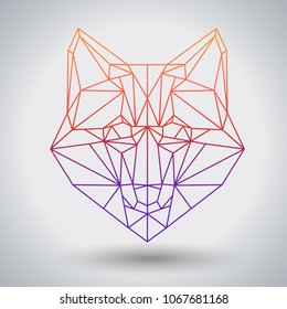 Hipster polygonal animal fox. Triangle animal