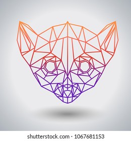 Hipster polygonal animal lemur. Triangle animal