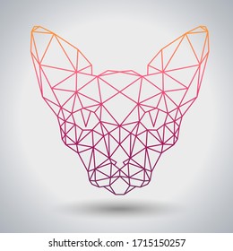 Hipster polygonal animal sphynx cat.Triangle animal.