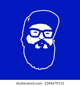 hipster portrait trucker hat doodle graphic