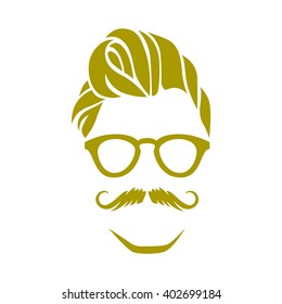 Hipster portrait. Vector illustration.