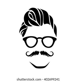 Hipster portrait. Vector illustration.