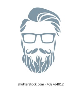 Hipster portrait. Vector illustration.