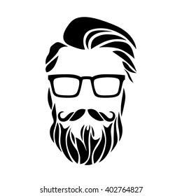 Hipster portrait. Vector illustration.