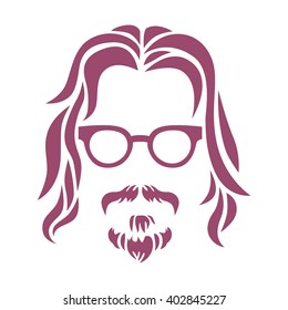 Hipster portrait. Vector illustration.