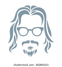 Hipster portrait. Vector illustration.