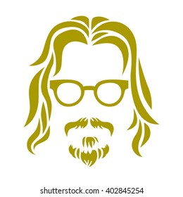 Hipster portrait. Vector illustration.