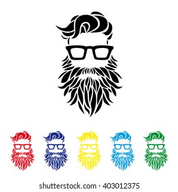 Hipster portrait. Vector illustration.