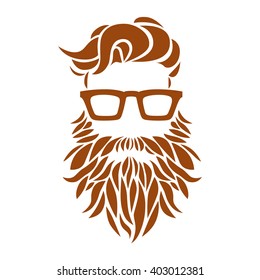 Hipster portrait. Vector illustration.
