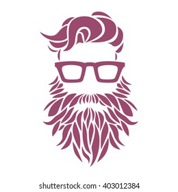 Hipster portrait. Vector illustration.