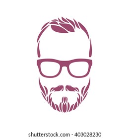 Hipster portrait. Vector illustration.