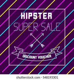 Hipster poster design template