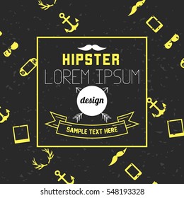 Hipster poster design template