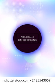 Hipster Presentation. Blue Tech Shape. Round Business Magazine. Shiny Vector. Memphis Flyer. Rainbow Design. Vibrant Dots. Holographic Texture. Purple Hipster Presentation