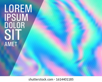 Hipster presentation holographic gradient vector template. Abstract graphic design elements. Shiny gradient holographic background for presentation.
