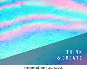 Hipster-Präsentation holografische Farbverlauf-Vektorvorlage. Visitenkarte unscharfer Holohintergrund. Psychedelischer Farbverlauf-holografischer Hintergrund für die Präsentation.