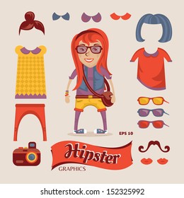 girl hipster clip art