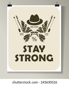 Hipster Quote Background, typography with sign and symbol. Funny poster