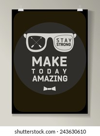 Hipster Quote Background, typography with sign and symbol. Funny poster