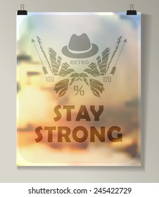 Hipster Quote Background, typography with sign and symbol. Funny poster