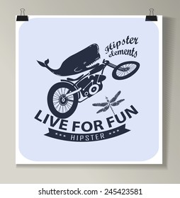 Hipster Quote Background, typography with sign and symbol. Funny poster