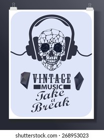 Hipster Quote Background, typography with sign and symbol. Funny poster